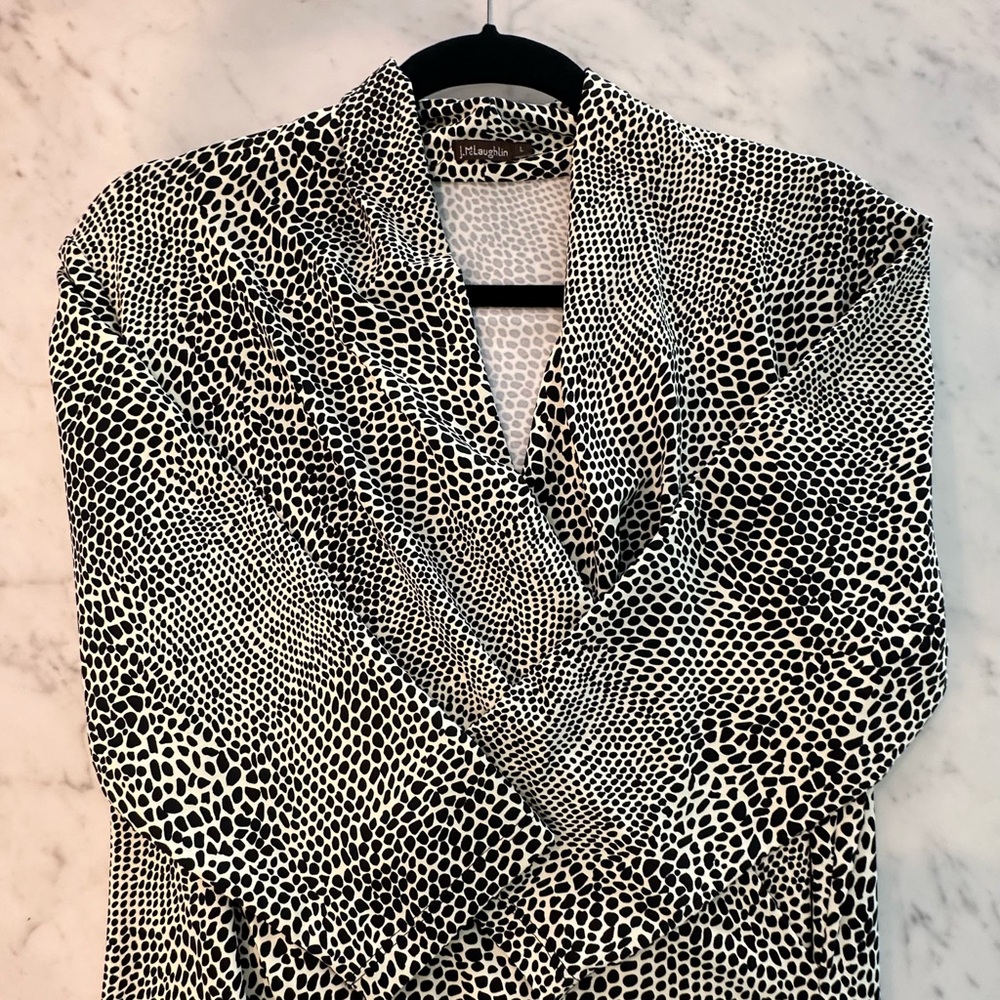 J. McLaughlin Monochrome Long Sleeve Dress